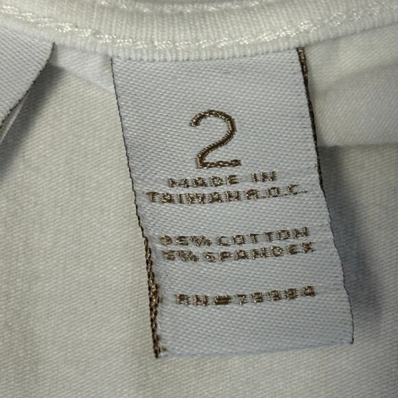 Chico's Shirt Blouse Womens Large White Scoop Neck Geometric Soft Stretch Casual - Picture 3 of 10